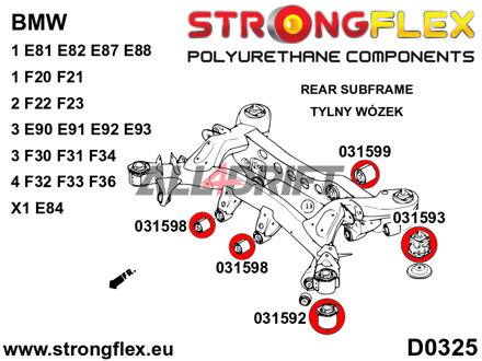 036216A Kit completo boccole in poliuretano assale SPORT BMW E9x