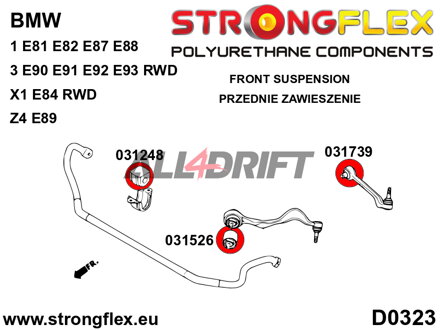 036215B Kit completo boccole assale BMW E8x / E9x
