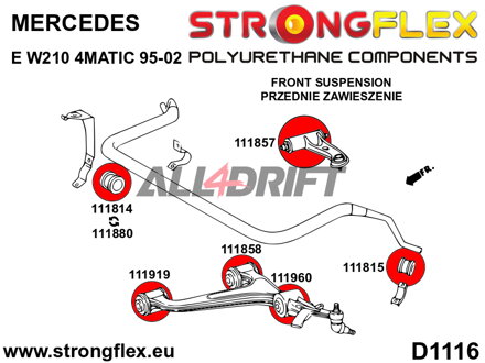 116244A Kit completo boccole sospensioni SPORT - Mercedes W210 4MATIC