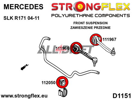 116278A Kit boccole sospensioni anteriori SPORT - Mercedes R171 (04-11)