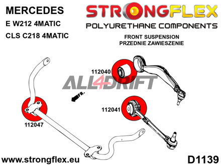 116273A Kit completo di boccole sospensioni SPORT in poliuretano - Mercedes W212 4MATIC