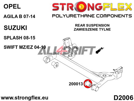 206168B Kit boccole assale anteriore e telaietto posteriore Opel / Suzuki