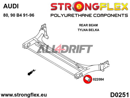022084A Silentblock SPORT per braccio longitudinale posteriore Audi 80/90 B4