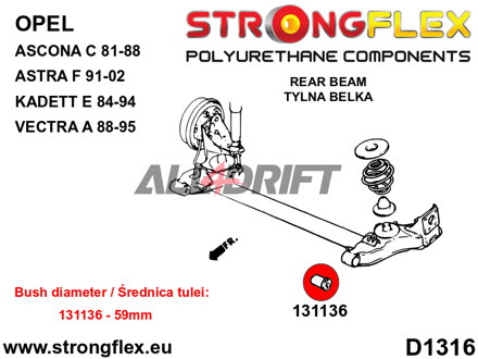 136025B Kit completo boccole sospensioni - Opel / Vauxhall F (91-98)
