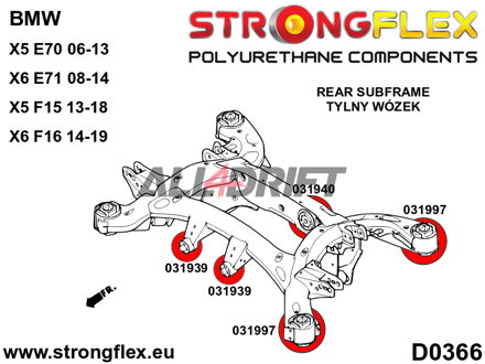 036069A Sada silentbloků zadní nápravnice SPORT BMW X5 / X6