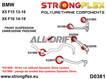 031985A Boccola posteriore sportiva del braccio oscillante anteriore superiore BMW X5 / X6