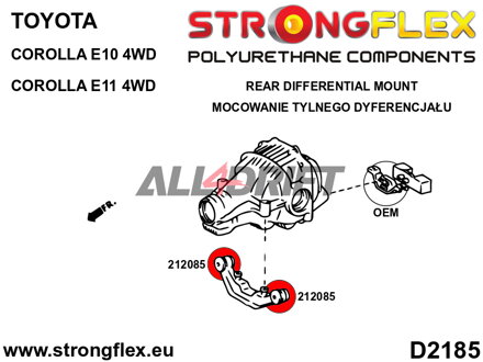212085B: Boccola di supporto del differenziale posteriore - Toyota E100 4WD