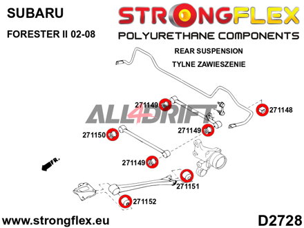 271148B Boccola barra stabilizzatrice posteriore - Subaru I (97-02) SF
