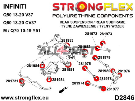 281978A Boccola fusello posteriore – inferiore SPORT - Infiniti M / Q70 (10-19) Y51