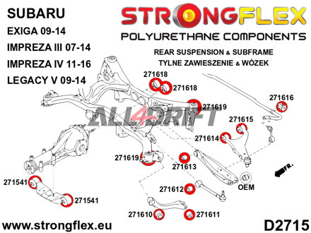 271612A Boccola interna SPORT per la regolazione della convergenza dell'asse posteriore - Subaru Tribeca B9 (06-14) WX