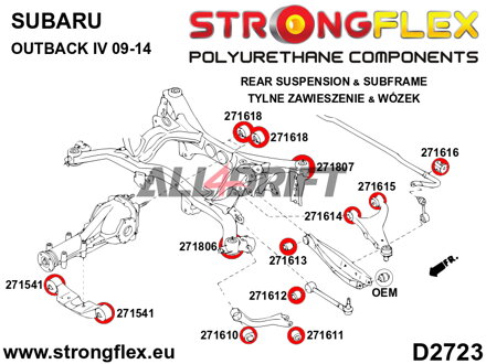 271541B Boccola Anteriore Supporto Differenziale Posteriore - Subaru Tribeca B9 (06-14) WX