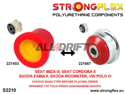 226223A Kit Boccole Sospensioni Anteriori SPORT - Seat III (02-08) 6L