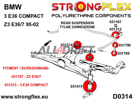 036110A Kit completo boccole assale SPORT BMW Z3