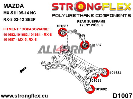 101683A Boccola centrale telaietto posteriore SPORT - Mazda RX-8 (03-12) SE3P