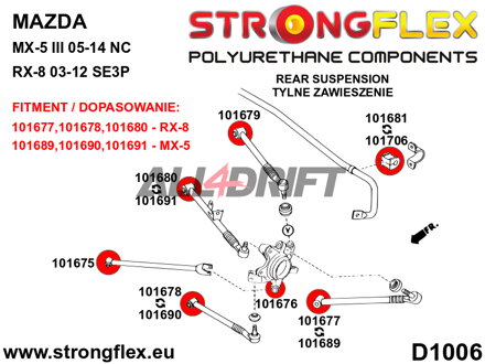 101690A Boccola SPORT Anteriore per Braccio Posteriore Inferiore - Mazda III (05-14) NC