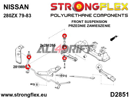 281265B Silentblock Biella Stabilizzatrice Anteriore - Nissan V (88-98) S13