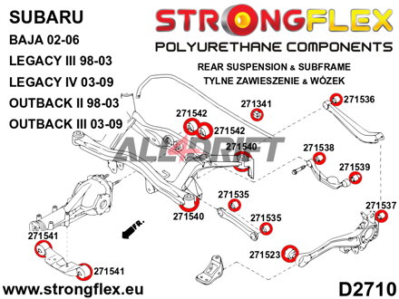 271537B Boccola esterna del braccio oscillante inferiore posteriore - Subaru Legacy III / Outback II (98-03) BE BH BT