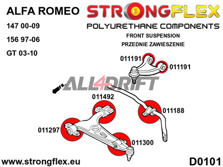011300A: Boccola esterna SPORT del braccio oscillante inferiore anteriore - Alfa Romeo 147 (00-10) tipo 937