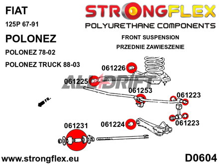 066113B Kit completo boccole assali Fiat / Polonez