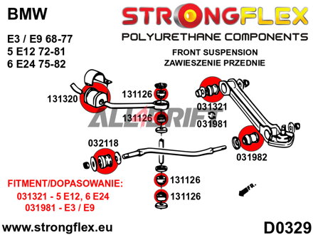031321A Boccola Interna SPORT del Braccio Oscillante Anteriore BMW E12 / E21 / E24
