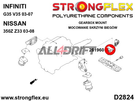 281960A Inserti supporto cambio SPORT Infiniti / Nissan