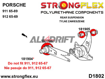 181904A Boccola braccio posteriore - Esterna SPORT - Porsche 911 (74-89)