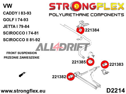 226207A Kit boccole sospensioni anteriori e telaietto posteriore SPORT - Volkswagen I (74-93) 17