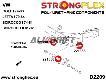 221387B Silent block supporto barra stabilizzatrice posteriore - interno - Volkswagen I (74-93) 17