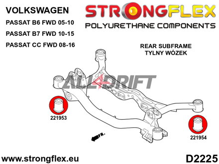 226241A Kit completo di boccole in poliuretano SPORT - Volkswagen B6 FWD