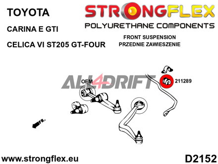 211289A Boccola barra stabilizzatrice SPORT Anteriore Toyota Carina / Celica
