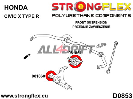 081860A: Boccola anteriore del braccio oscillante SPORT - Honda X (17-21) FK8 Type R