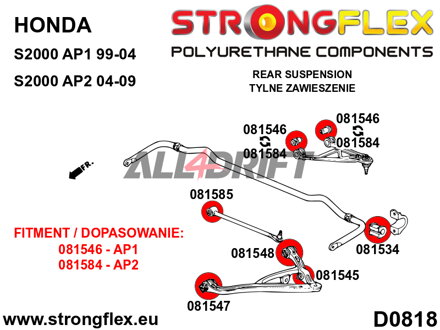 081545A: Silentblock SPORT per Ammortizzatore - Honda AP1 (99-04)
