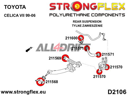 216162A: Kit sospensioni posteriori SPORT - Toyota VII (99-06) T230