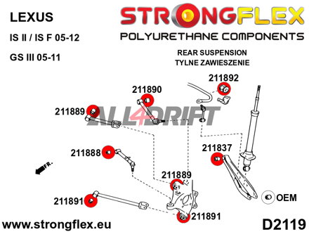 216248B Kit Boccole Sospensioni Posteriori - Lexus III (05-11) S190