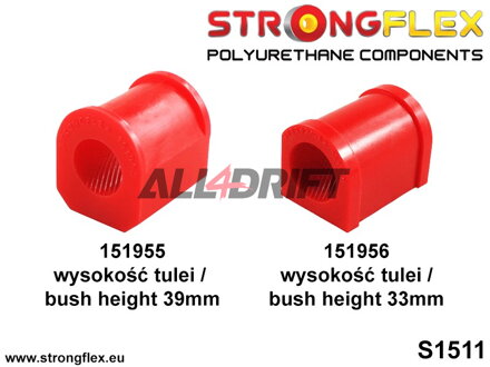 151955A Boccola anteriore barra stabilizzatrice (altezza 39mm) SPORT - Renault Rapid / Extra / Express (85-02)