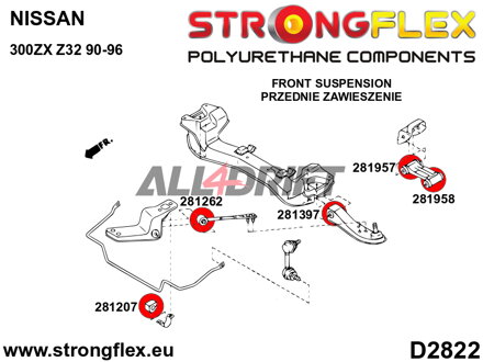 281958A Boccola inferiore SPORT del braccio oscillante anteriore superiore - Nissan II (90-96) Z32