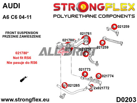 021772B: Boccola barra stabilizzatrice anteriore - Audi C6 (04-11) Quattro & Allroad
