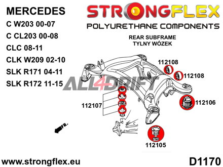 116307A Kit Completo Boccole Sospensioni Sportive in Poliuretano - Mercedes R172 (11-19)