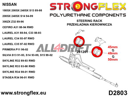 286084A Kit Completo Boccole Assale SPORT - Nissan V (88-98) S13