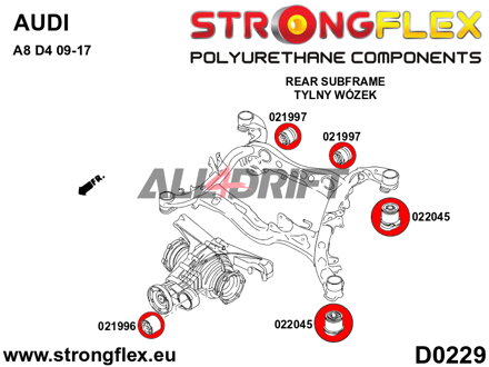 026263B Kit boccole telaietto posteriore Audi A8 / S8