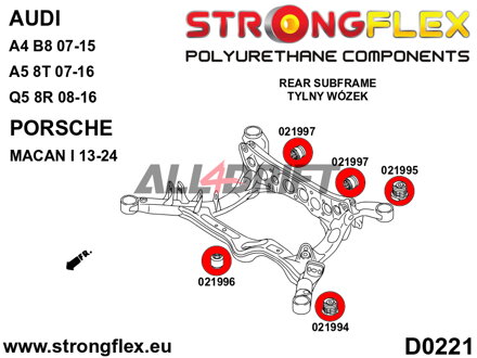 026252B Kit Boccole Telaietto Posteriore Audi A4 / A5