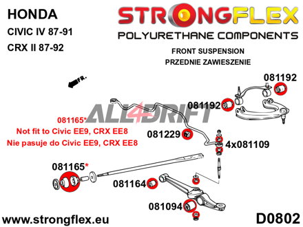 081094A Braccio oscillante anteriore - Boccola esterna SPORT - Acura III (93-01) DB6/7/8/9 / DC1/4