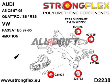 026239A: Kit completo boccole sospensioni SPORT - Audi C5 (97-04) Quattro & Allroad