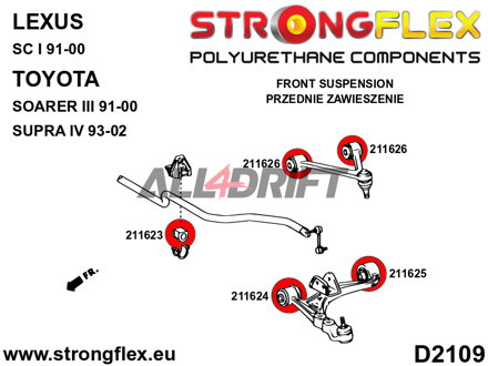 216178A Kit Boccole Sospensioni Anteriori SPORT - Toyota III (91-00) Z30