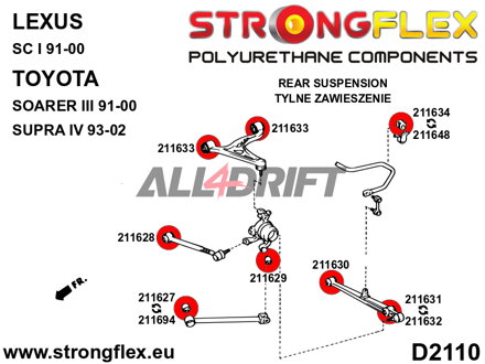 211633B Boccola braccio oscillante superiore posteriore - Toyota III (91-00) Z30