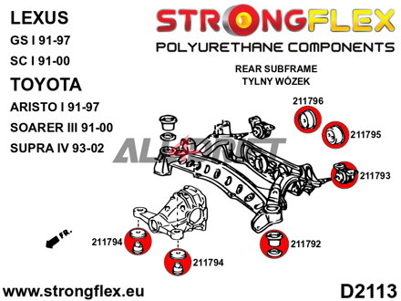 211794A Silentblock supporto differenziale posteriore - Anteriore SPORT - Toyota III (91-00) Z30