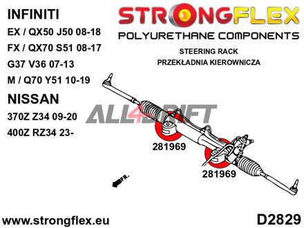 286200A Kit completo boccole assale SPORT Infiniti / Nissan