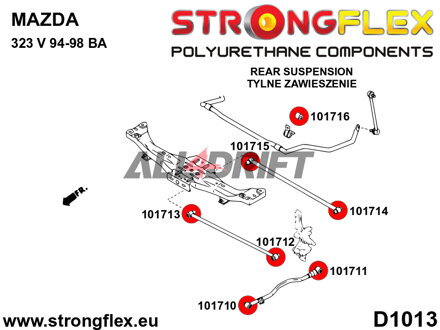 101715A Boccola interna posteriore SPORT del braccio sospensione posteriore - Mazda 323F / Lantis / Astina (94-98) BA