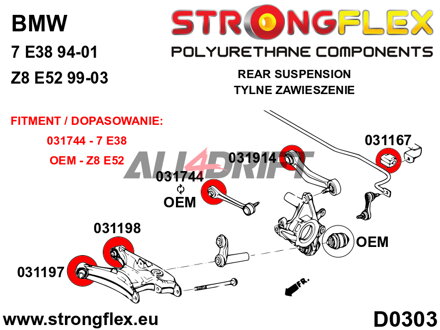 031167B Silentblock Barra Stabilizzatrice Anteriore/Posteriore BMW