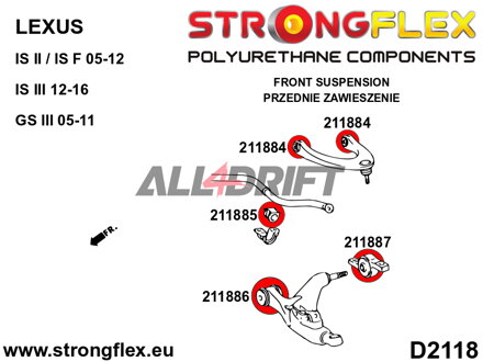 216247B Kit Boccole Sospensioni Anteriori - Lexus III (05-11) S190